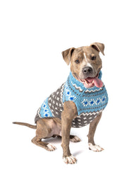 Light Blue Fair Isle Dog Sweater