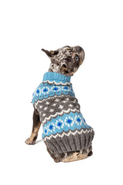 Light Blue Fair Isle Dog Sweater