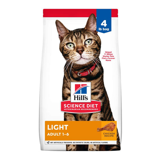 Hill's Science Diet Adult Light Chicken Recipe Dry Cat Food Bag 