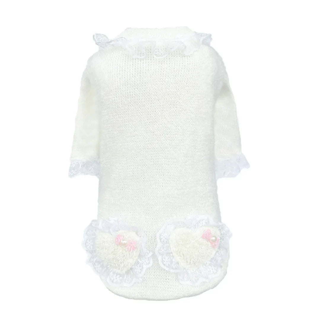 Lil Lamb Dog Sweater Faux Fur Cotton pet sweaters - Designer Dog Clothes from Southlake Paws