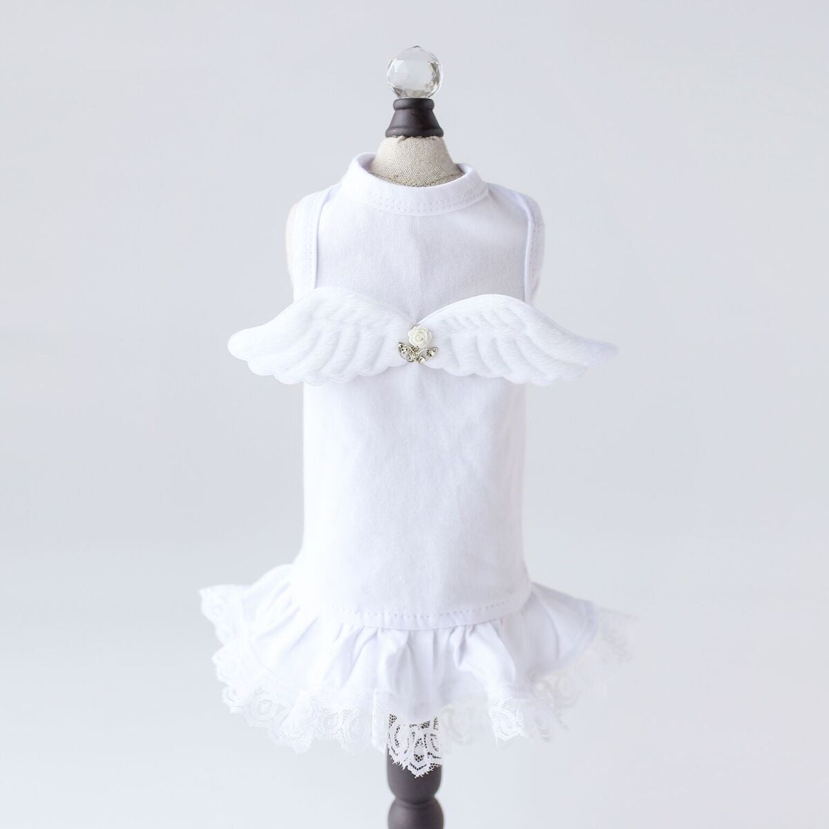 Lil' Angel Dog Cotton Crystal Dress - Designer Dog Clothes from Southlake Paws