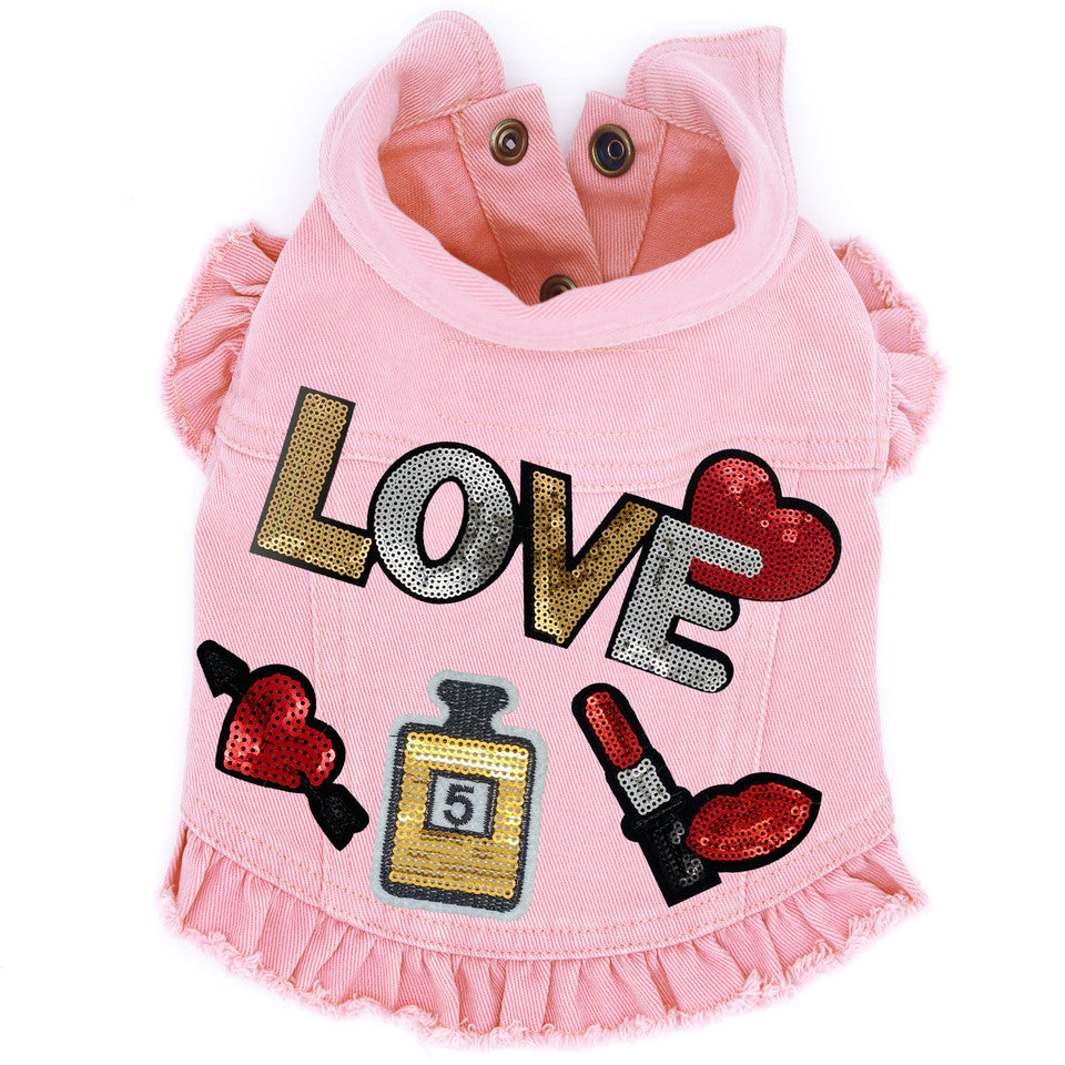 Love Potion #5 Denim Dog Jacket alternate view