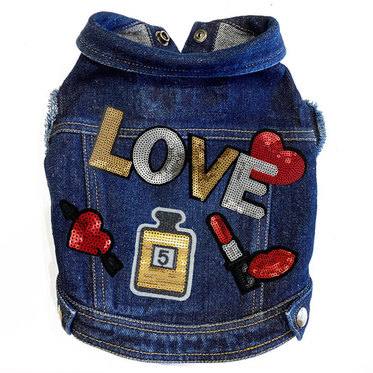 Love Potion #5 Denim Dog Jacket alternate view