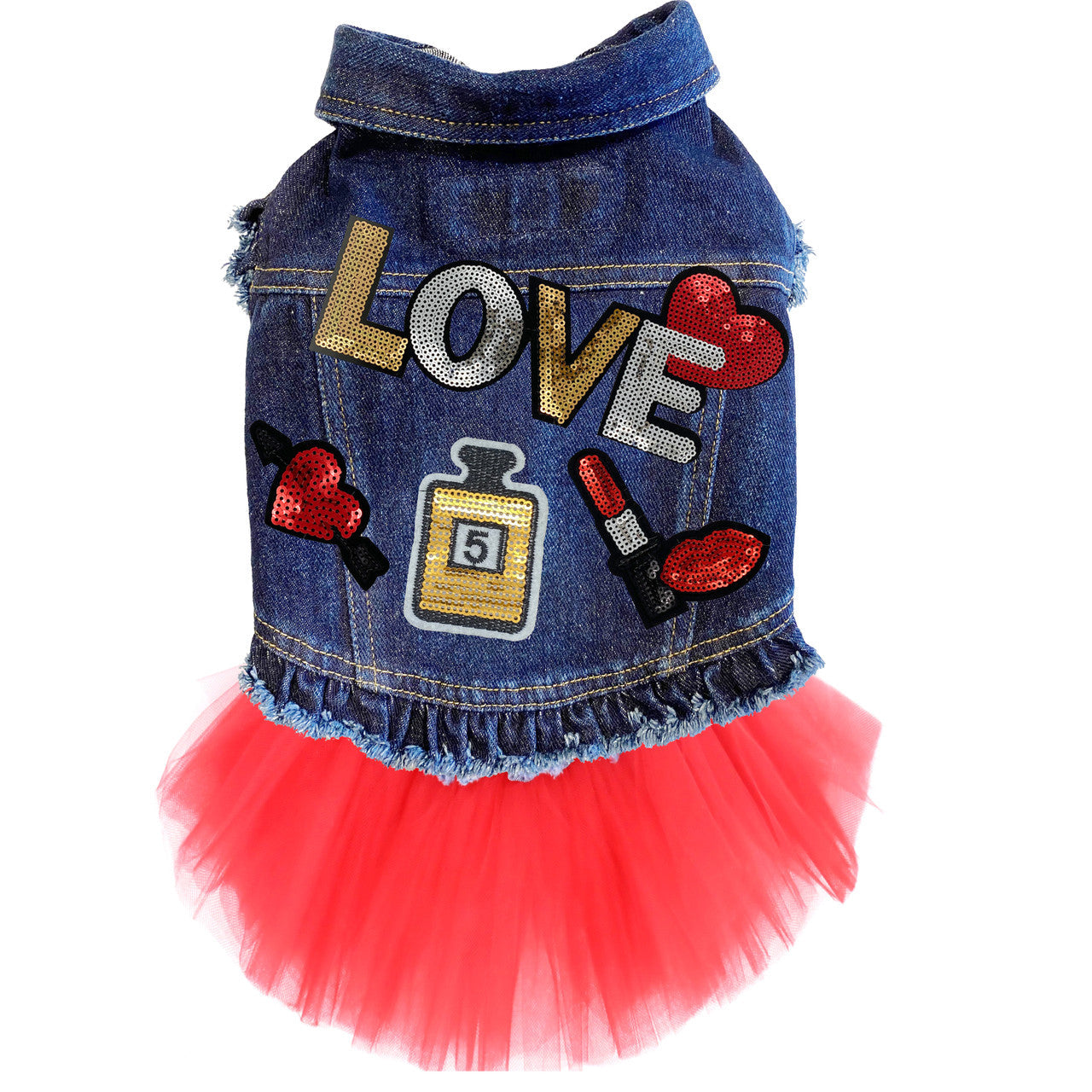 Love Potion #5 Denim Dog Jacket alternate view