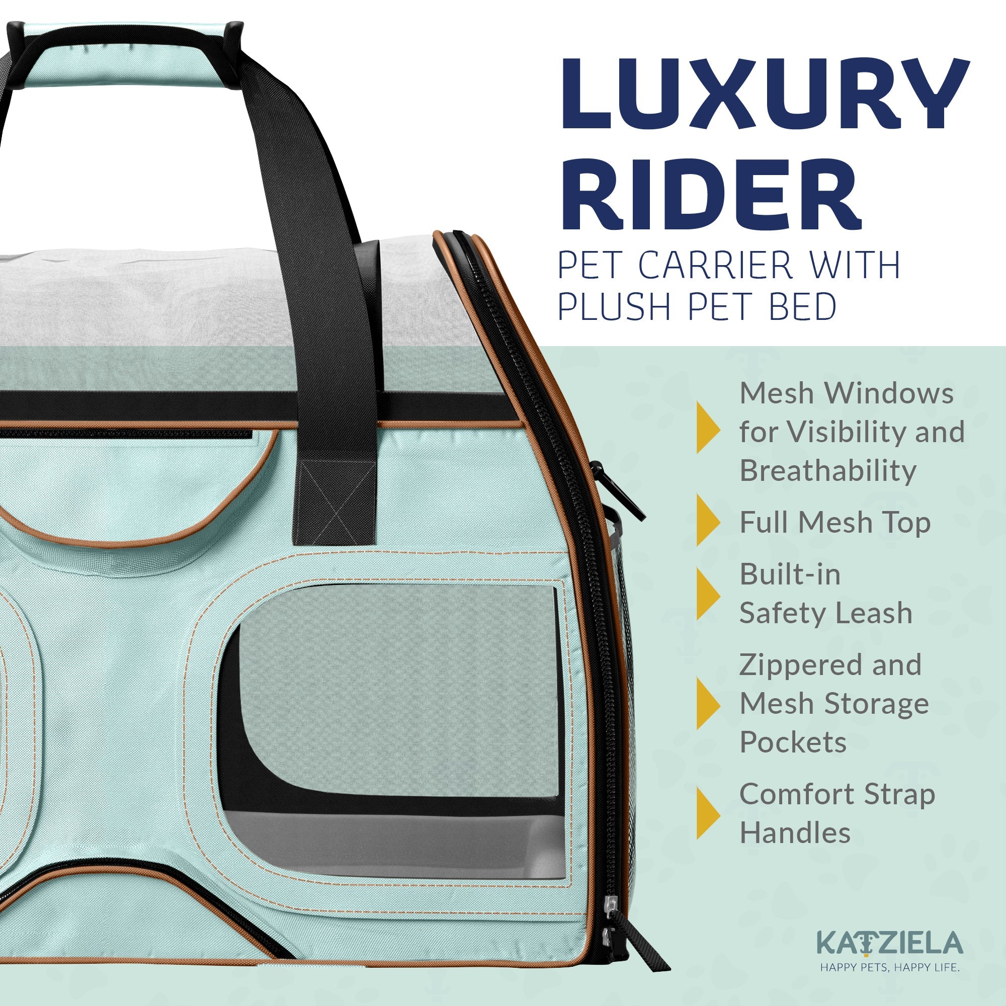 Luxury Rider Pet Carrier with Removable Wheels and Telescopic Handle
