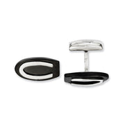 Men's Two Tone Stainless Steel Horseshoe Cuff Links