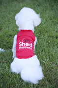 Load image into Gallery viewer, Parisian Pet 'Shed Happens' Funny Dog Shirt – Soft Cotton Slogan Pet Apparel for Dogs & Cats, Red

