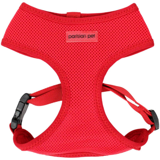 Parisian Pet 'Freedom Harness' for Dogs & Cats – Adjustable, Comfortable Red Dog Harness, Durable Design