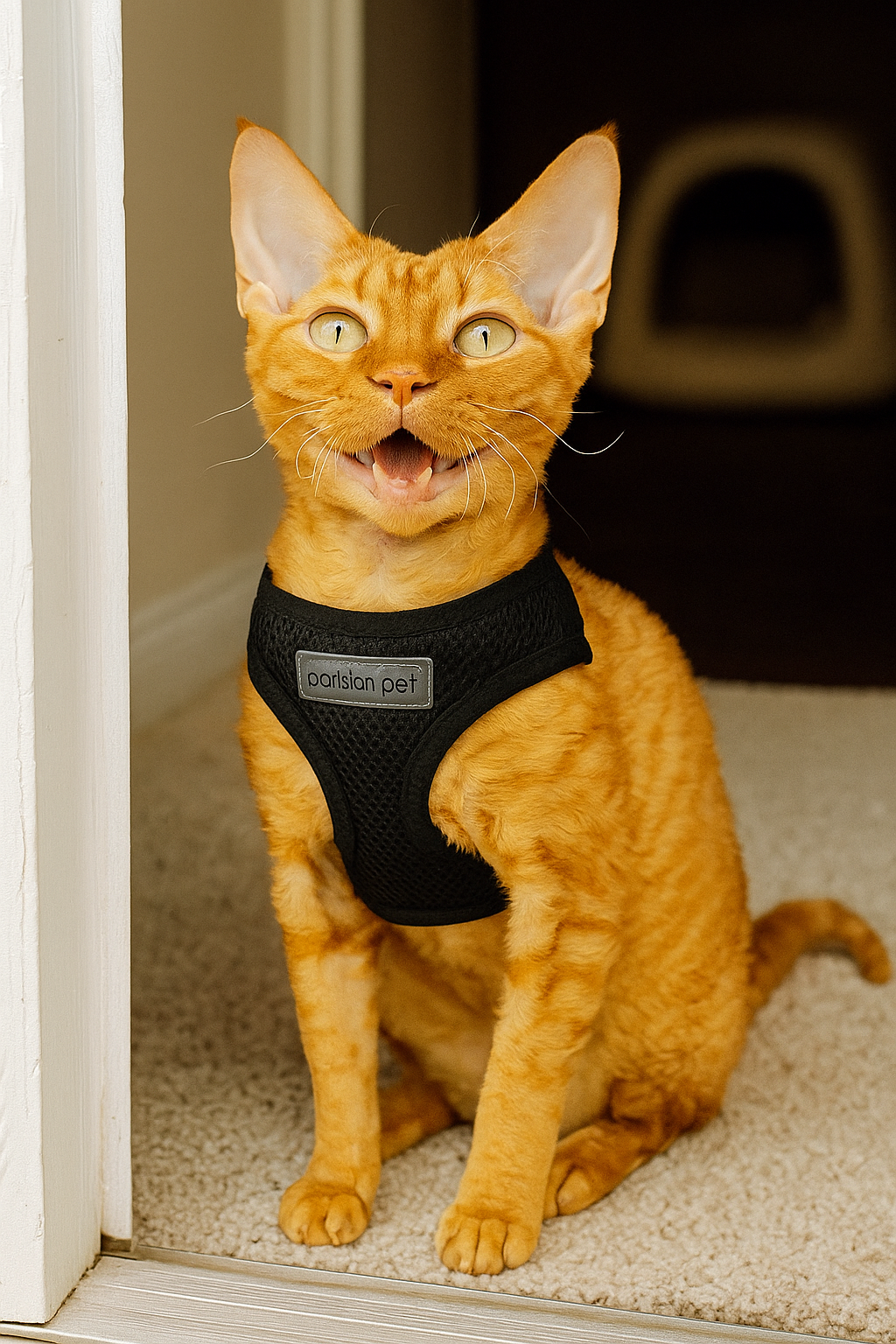 Parisian Pet 'Freedom Harness Black' for Dogs & Cats – Adjustable, Durable, Comfortable Black Dog Harness