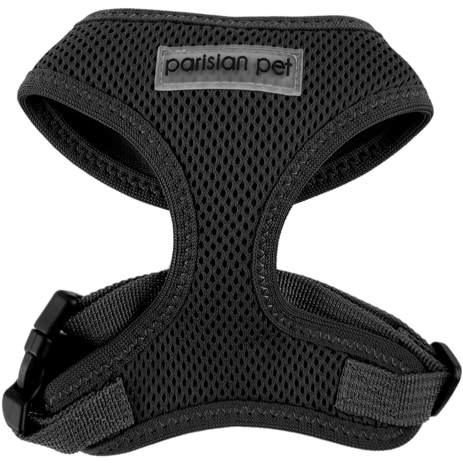 Parisian Pet 'Freedom Harness Black' for Dogs & Cats – Adjustable, Durable, Comfortable Black Dog Harness
