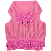 Parisian Pet 'Polka Dot Harness' Dress for Dogs & Cats – Fashionable Pet Dress with Adjustable Harness, Comfortable Fit, Pink