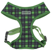 Parisian Pet 'Freedom Harness Scottish' for Dogs & Cats – Comfortable Adjustable Plaid Dog Harness, Durable Design, Green & Blue