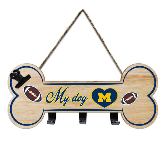 Michigan Bone Shape Sign With Hooks
