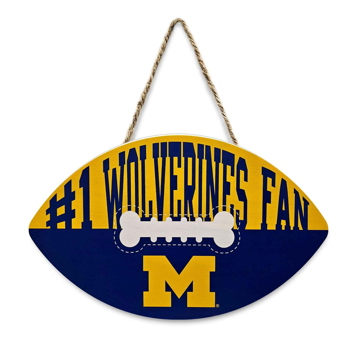 Michigan Football Shape Sign