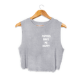 Load image into Gallery viewer, Puppies Make Me Happy Motto Crop Top | Present for Dog Lovers
