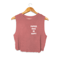 Load image into Gallery viewer, Puppies Make Me Happy Motto Crop Top | Present for Dog Lovers
