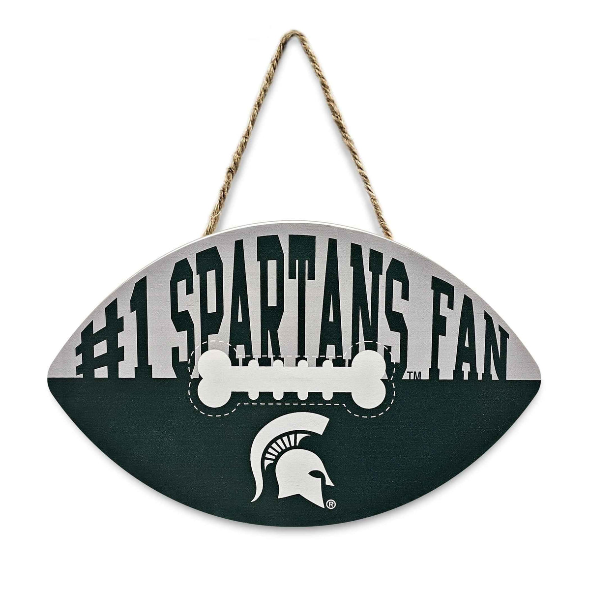 Michigan State Football Shape Sign