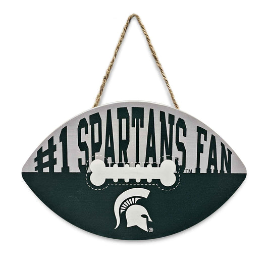 Michigan State Football Shape Sign