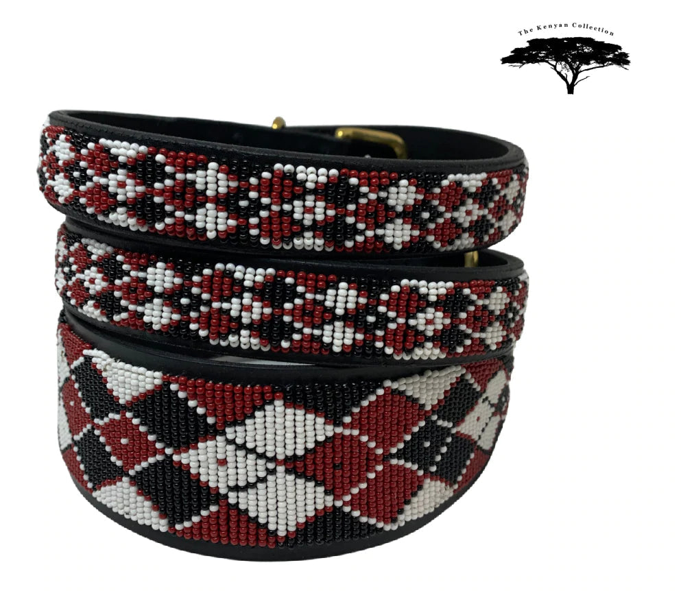 TKC Maasai Shield Argyle Beaded Dog Collar