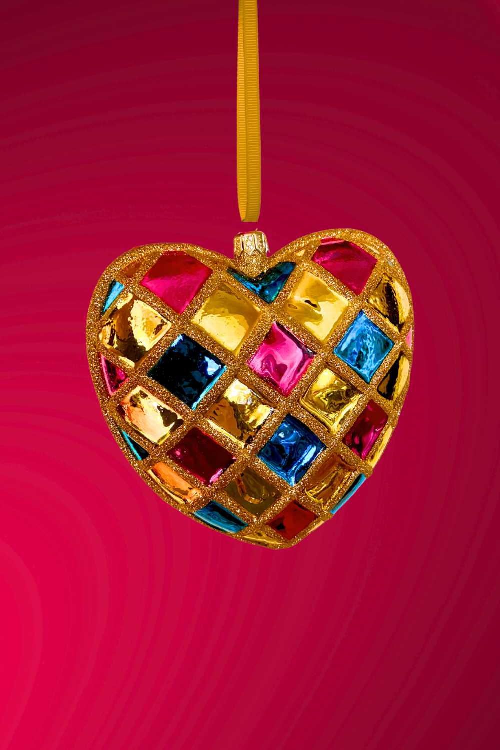 D'Amour Heart Polish Glass Ornament - Southlake Paws