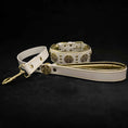 Load image into Gallery viewer, The "Maximus" collar 2.5 inch wide white & gold
