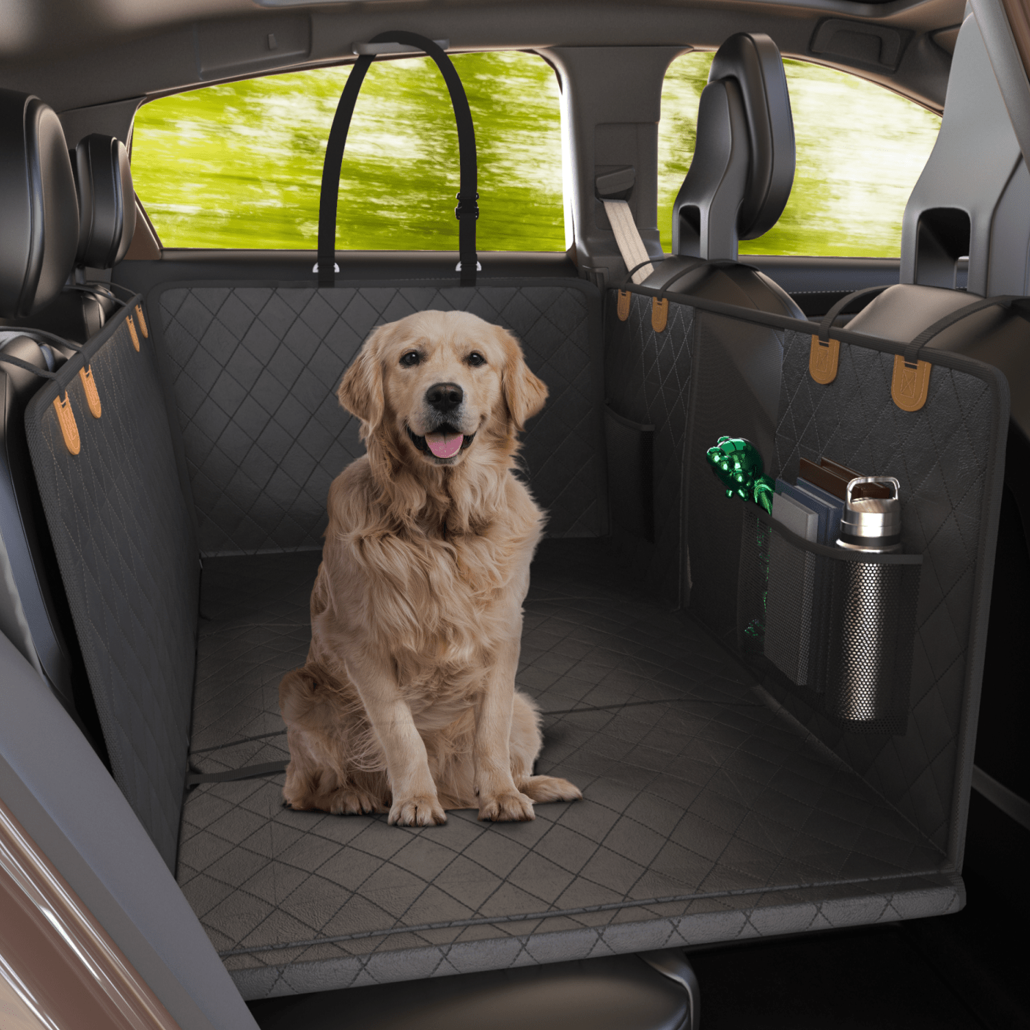 Large Seat Guard Waterproof Back Seat Extended Cover With Mesh Window Storage Pockets - Southlake Paws