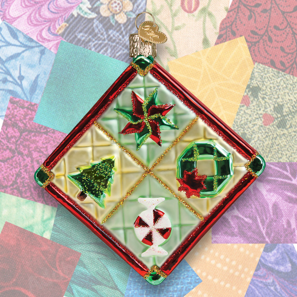 Christmas Quilt Ornament - Southlake Paws