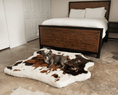 Load image into Gallery viewer, PupRug™ Animal Print Memory Foam Dog Bed - Brown Faux Cowhide
