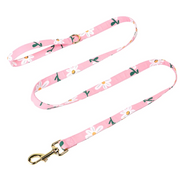 4pc Floral Daisy Dog Collar Harness Leash & Poo Bag Set | Personalized Free