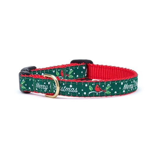 Up Country Merry Christmas Small Breed Dog Collar Made in USA
