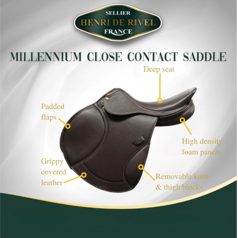 Henri de Rivel Millennium Covered Close Contact Saddle - image 3