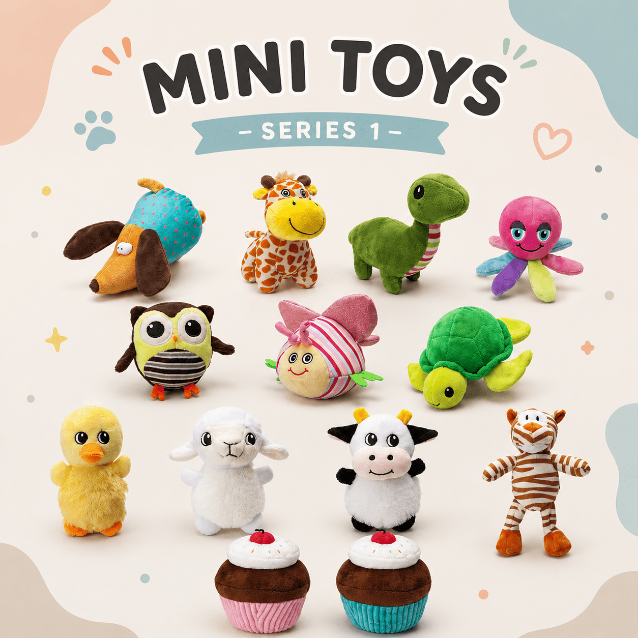 6" Mini Animal Dog Toy Collection
