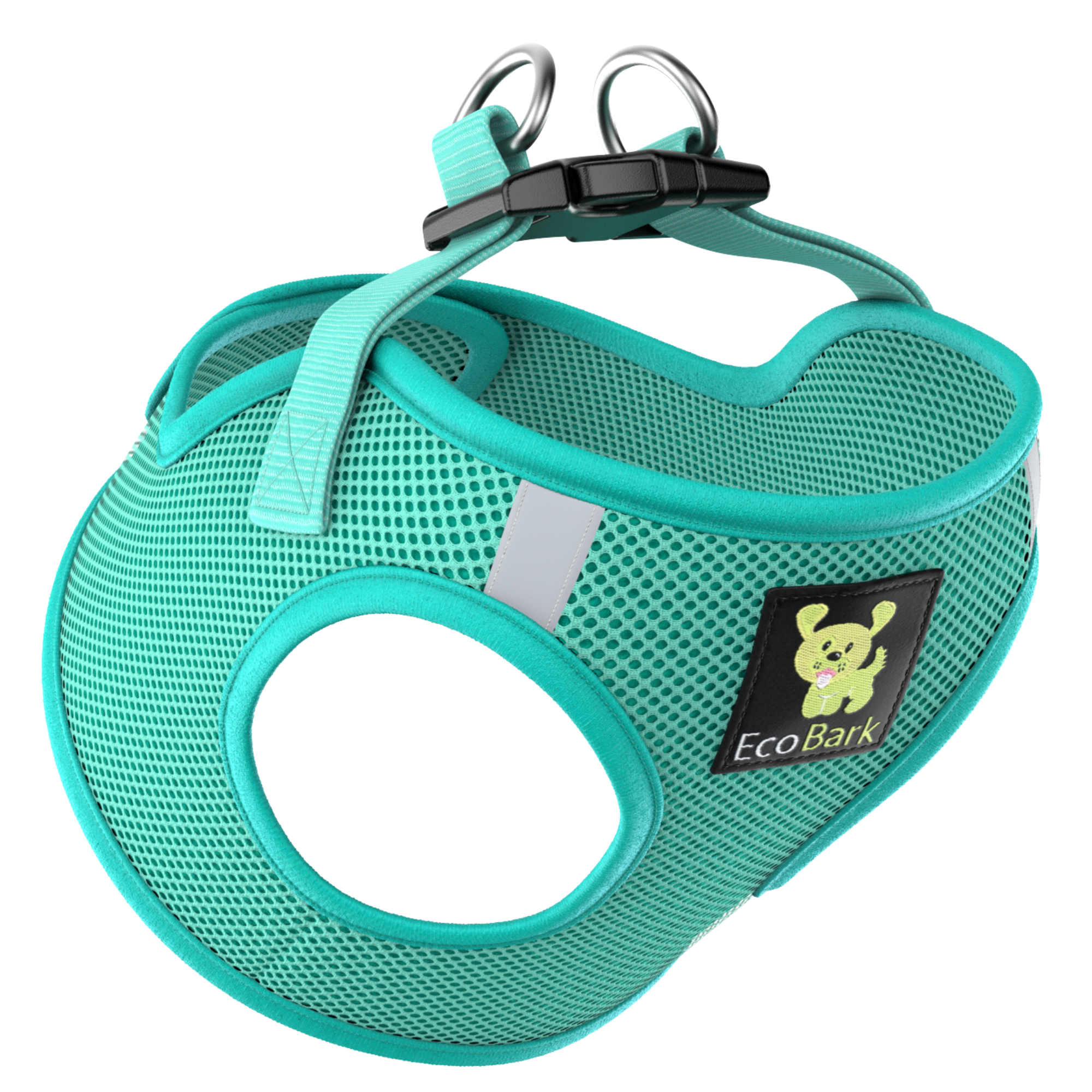 EcoBark Step In Dog Harness - XXXS to Small Breeds- Reflective Soft Mesh Harness for Teacup, Small Dogs and Puppies / Mint Turquoise