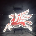 Load image into Gallery viewer, Mobilgas Gas Oil Flyin Horse White Neon Signs Light
