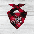 Load image into Gallery viewer, My First Christmas Red Plaid Dog Bandana
