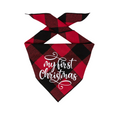 Load image into Gallery viewer, My First Christmas Red Plaid Dog Bandana
