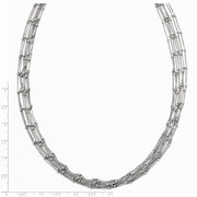Seven Strand Beaded Curb Chain Necklace in Sterling Silver, 18 Inch