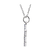 Blue Sapphire Star of David Necklace in 14k White Gold, 16 Inch