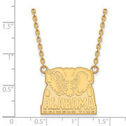 14k Gold Plated Silver U of Alabama Large Pendant Necklace