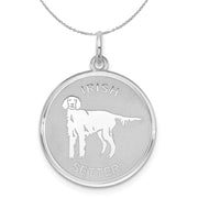 Sterling Silver Laser Etched Irish Setter Dog 19mm Necklace