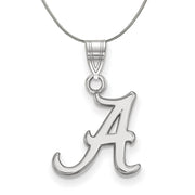 Sterling Silver U. of Alabama Small Initial A Pendant Necklace