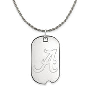 Sterling Silver U. of Alabama Large Initial A Dog Tag Necklace
