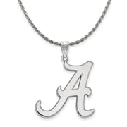 Sterling Silver U. of Alabama XL Initial A Pendant Necklace