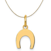 14k Yellow Gold Horseshoe Necklace in Polished