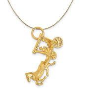 14k Yellow Gold Horse and Carriage Necklace