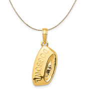 14k Yellow Gold Dog Bowl Necklace