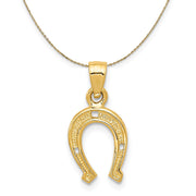 14k Yellow Gold Horse Shoe (9mm) Necklace
