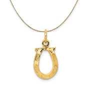 14k Yellow Gold Horseshoe Necklace
