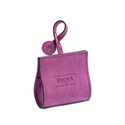 Fuchsia nubuck leather dog waste bag holder