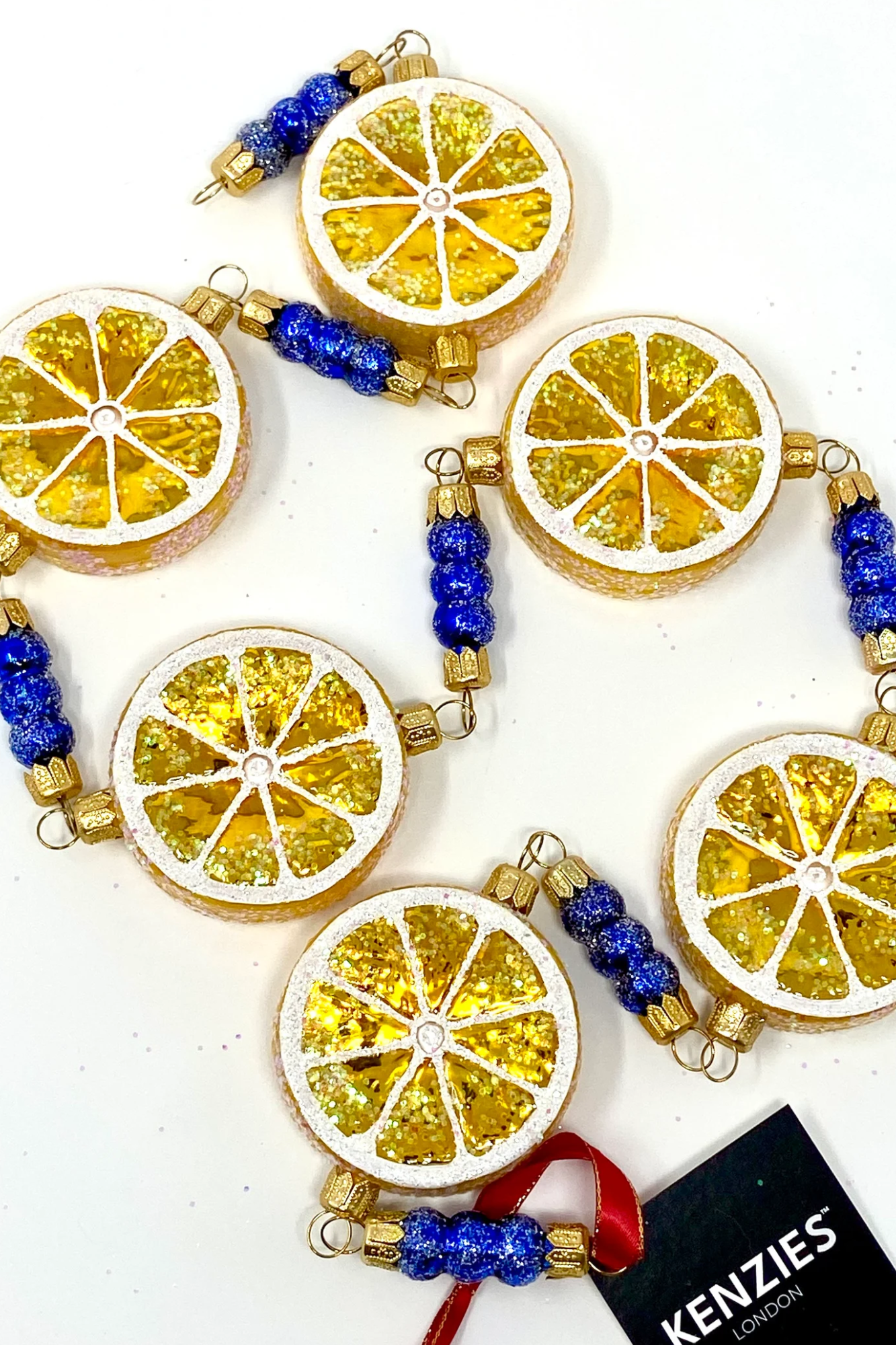 Napoli Lemon Slices Glass Tree Garland - Southlake Paws